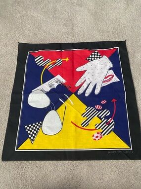 VINTAGE NEW OLD STOCK ABSTRACT MUSIC SUNGLASSES CHECKERED FLAG BANDANA USA MADE